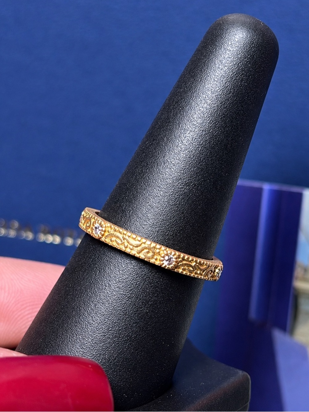 Freida Rothman Matte Gold Textured Ring - Picture 1 of 2